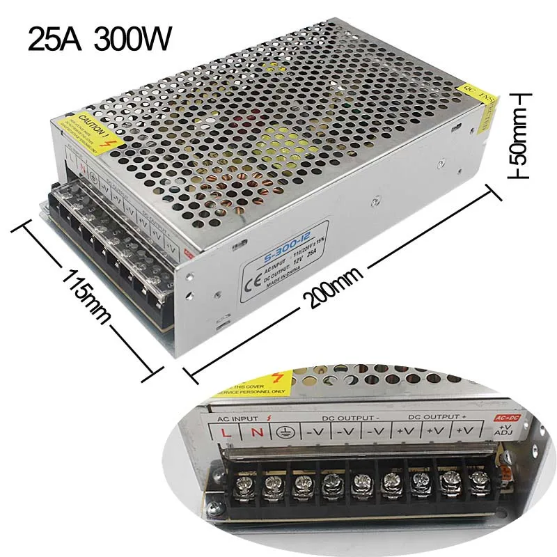 DC12V Питание Светодиодный драйвер Трансформатор 1.25A 2A 3A 5A 6.5A 10A 15A 20A 25A 30A 33A адаптер переключатель для светодиодный полосы лампа светильник