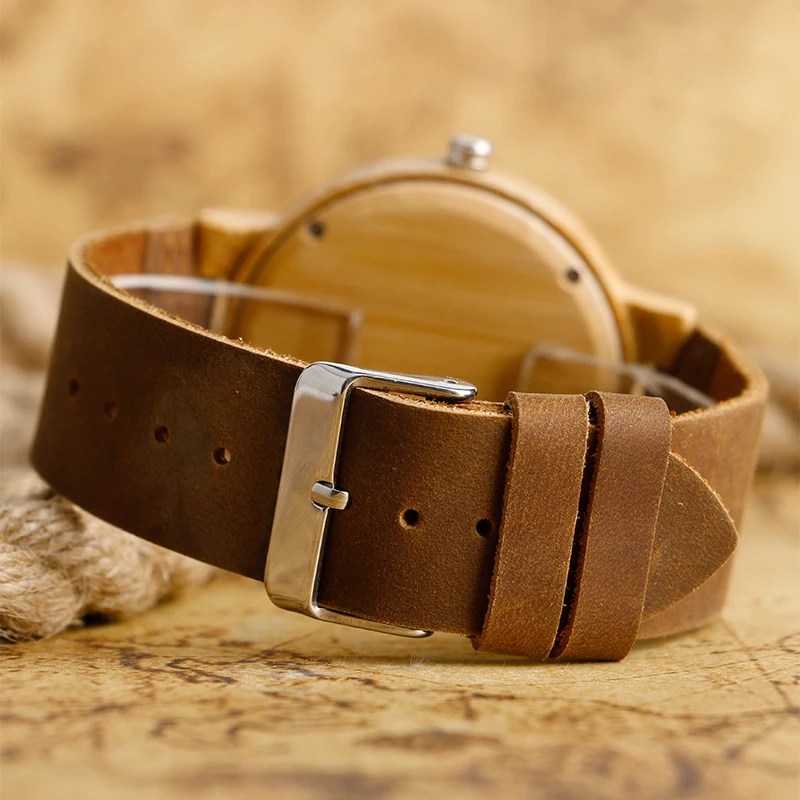 Женские винтажные наручные часы с деревянным ремешком японские кварцевые