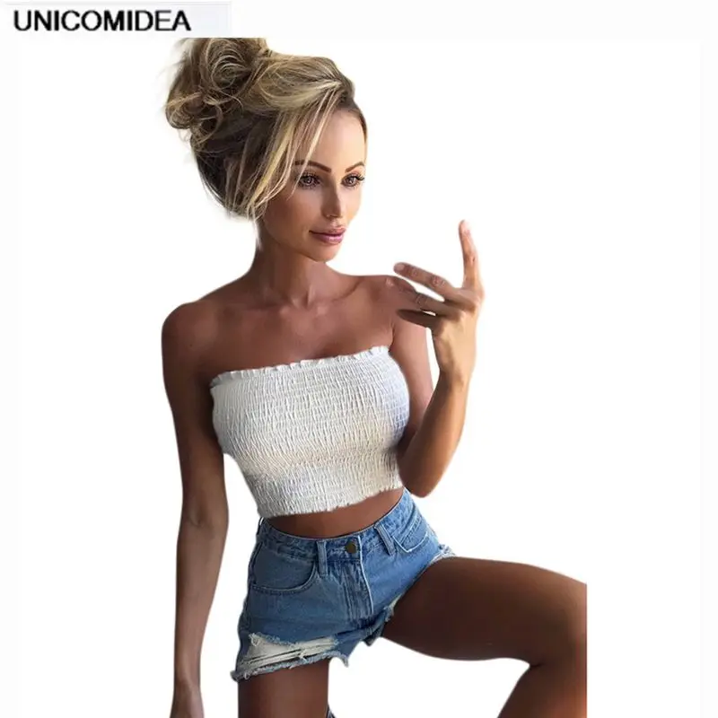 

Women Strapless Shirt Elastic Boob Bandeau Tube Tops Bra Lingerie Breast Wrap Crop Top Summer Bustier Bralette Casual Shirt