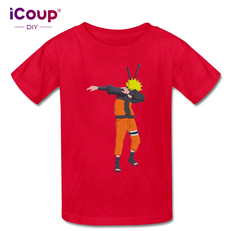 Детская футболка с коротким рукавом icoupp Naruto Uzumaki 100% хлопок | Мужская одежда