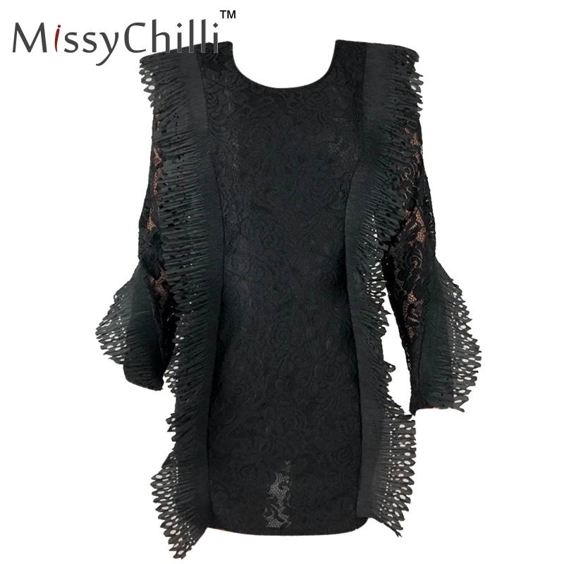 Женское кружевное Прозрачное платье MissyChilli Белое Облегающее Клубное мини