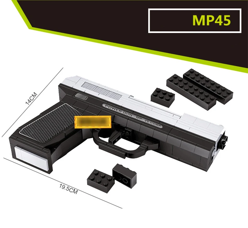 268 шт DIY Nerfs Элитный пистолет MP45 пистолет Игрушечная модель пистолета набор строительных блоков пластиковые игрушки набор подарок для детей