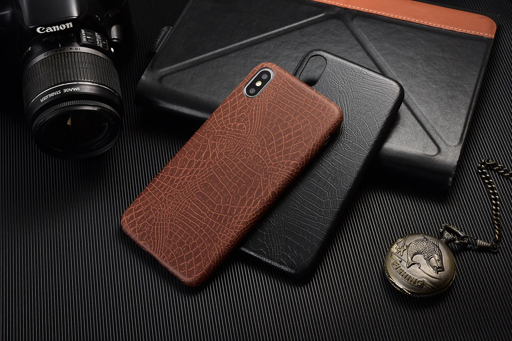 Мягкая задняя крышка из искусственной кожи крокодила для iphone X XS Max XR 11 Pro, Винтажный чехол для телефона, чехол s для iphone 7 8 Plus 6 6 S, чехол