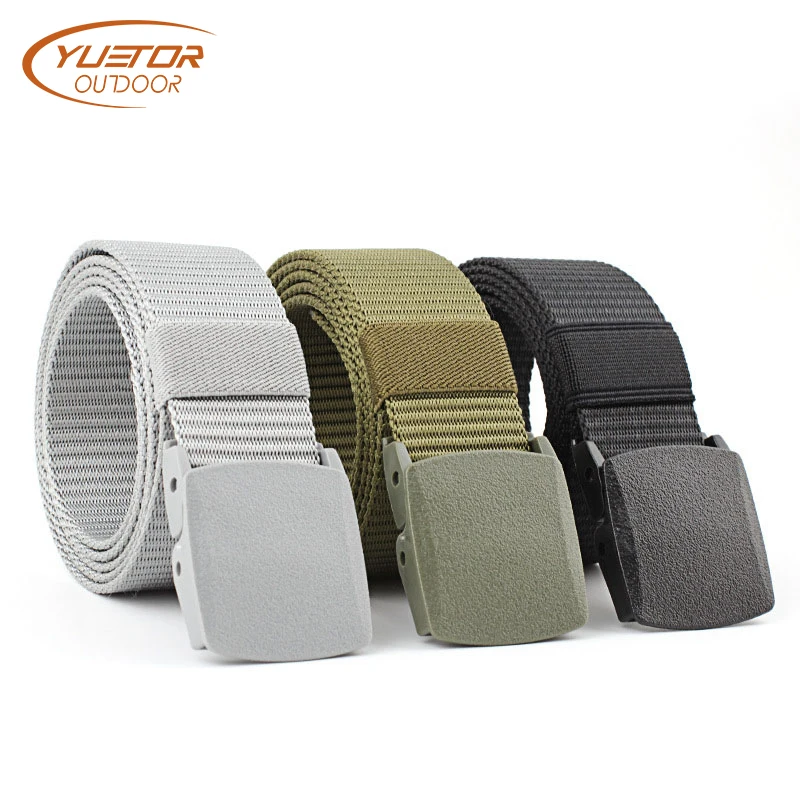 YUETOR OUTDOOR 130CM Length 3.8CM Width Tactical Belts Mens Thicken Nylon Army Belt Plastic Buckle Waitband Military | Спорт и