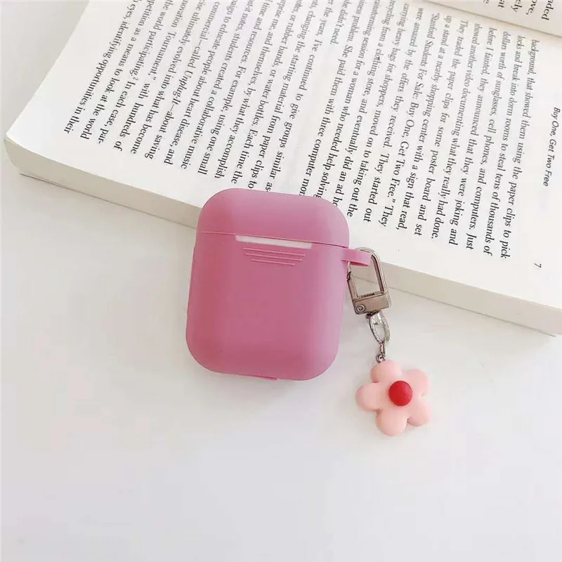 Цветок кулон мягкий силиконовый наушник чехол для apple airpods зарядная коробка Bluetooth беспроводные наушники защитный чехол сумка