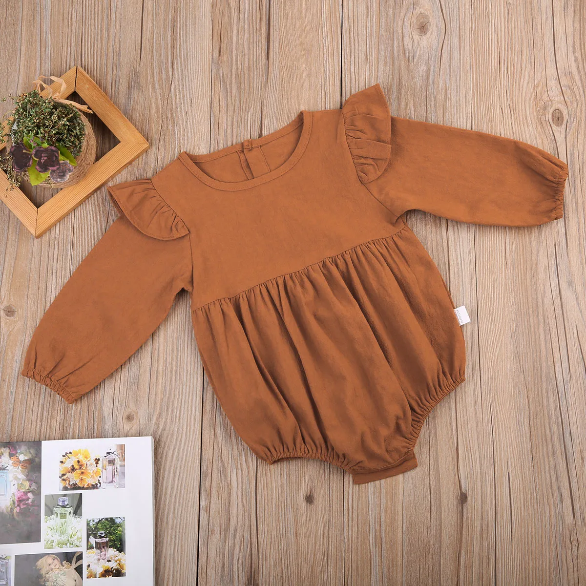 Ma&ampBaby Spring Autumn Baby Girl Rompers Vintage Toddler Infant Newborn Jumpsuit Long Sleeve Clothes 3m - 3Years |
