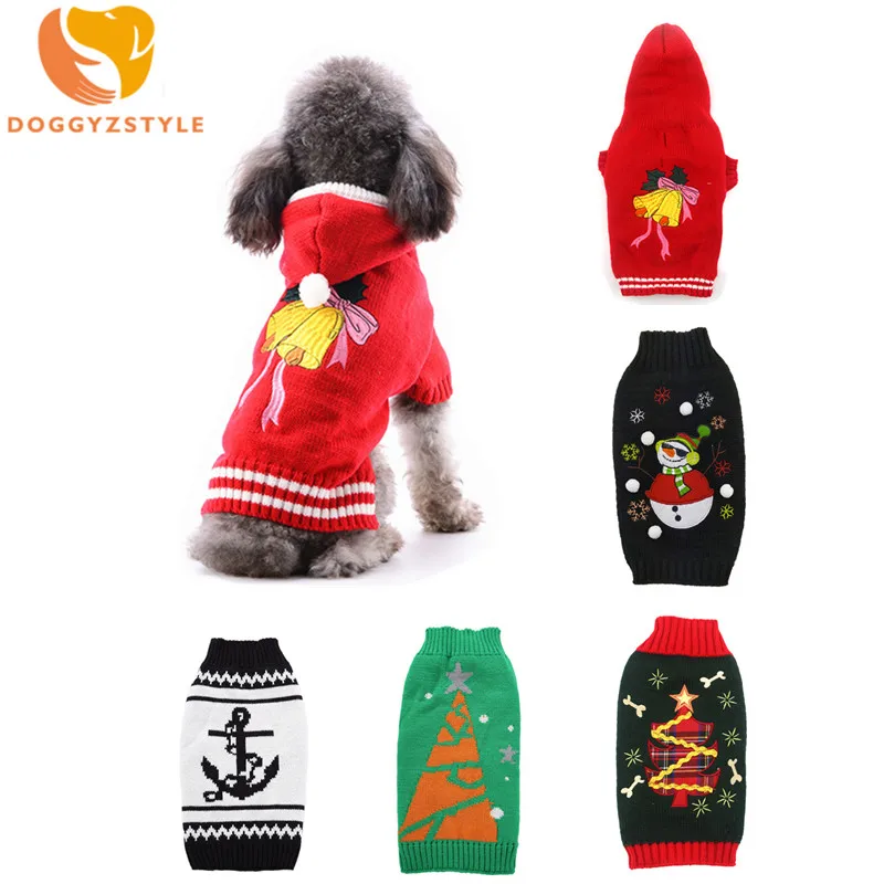 DOGGYZSTYLE Рождественская Одежда для собак маленьких средних и больших свитер со