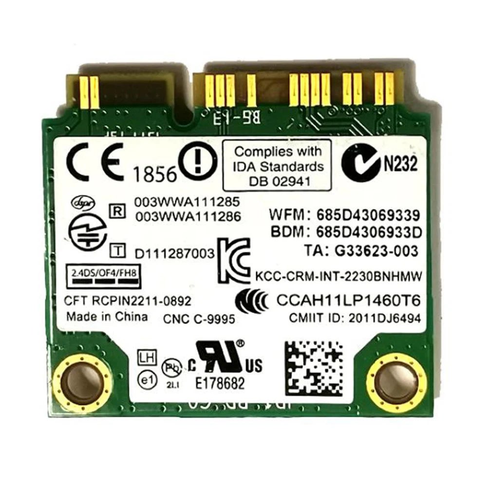 Для Intel Centrino Wireless N 2230 2230BNHMW 300 Мбит/с Wifi Bluetooth 4 0 Mini PCIe Wi Fi карта 04W3765 для Y400 Y500 Y410P Y430P| |