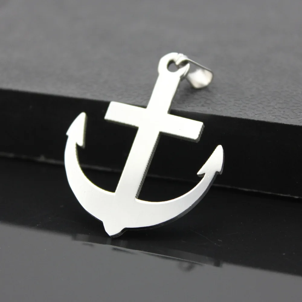 Простое Ожерелье с якорем для женщин и мужчин цепочка шариками из нержавеющей