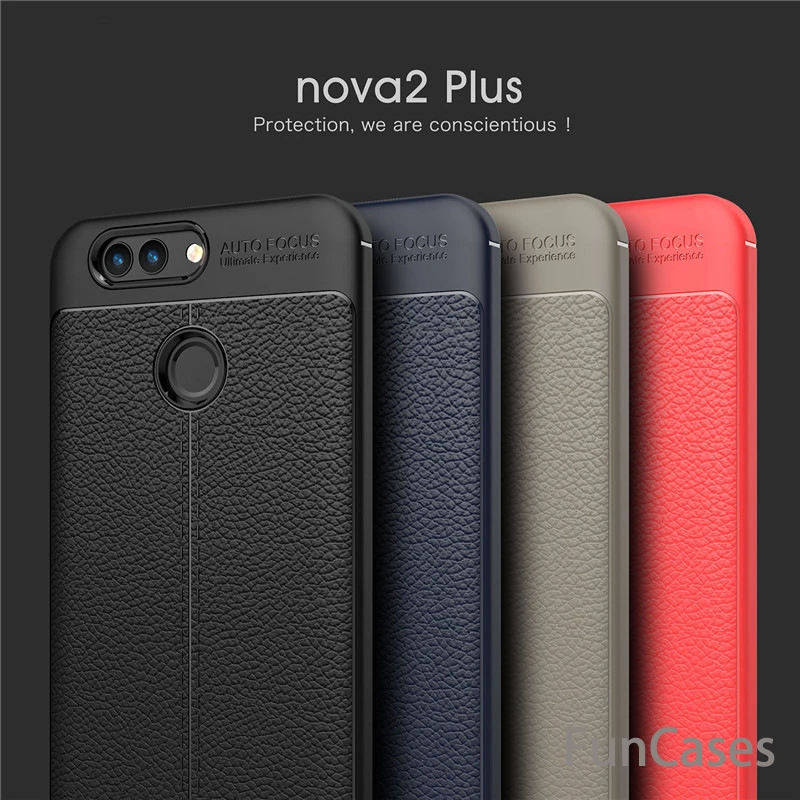 Для huawei Nova 2 Plus роскошные Мягкий противоударный антидетонационных кожи зернистой
