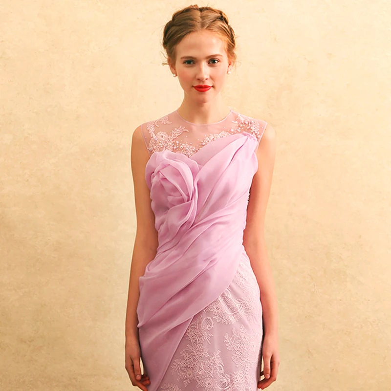 Lavender lace mermaid long 2018 new arrival formal beading off the shoulder sexy backless robe de soiree bridesmaid dresses | Свадьбы и