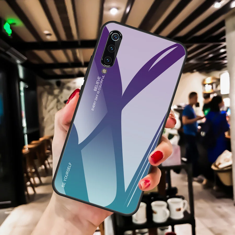 IQD градиентное стекло для Xiaomi mi 9 SE чехол для телефона защитная оболочка стекло для красного mi Note 7 чехол s Мягкий ТПУ бампер задняя крышка mi 8
