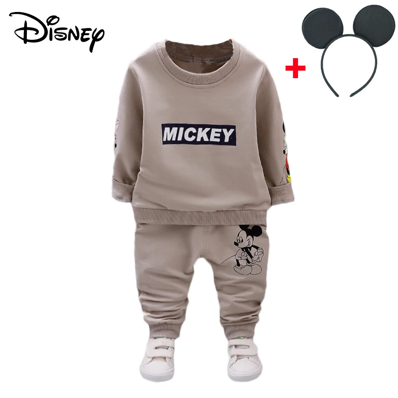 Disney Минни Микки Замороженные Рождество для маленьких девочек и мальчиков комплект одежды с длинным рукавом маленький узор Топ Брюки новорожденн