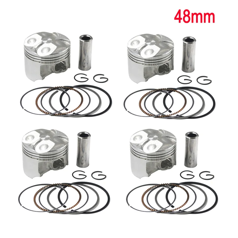 4 Sets 48mm Детали двигателя мотоцикла STD+ 25+ 50 размер цилиндра 48 48,25 48,5 мм поршень и кольца и зажимы для Yamaha FZR250RR 3LN ZEAL250 - Цвет: 4 Sets 48mm