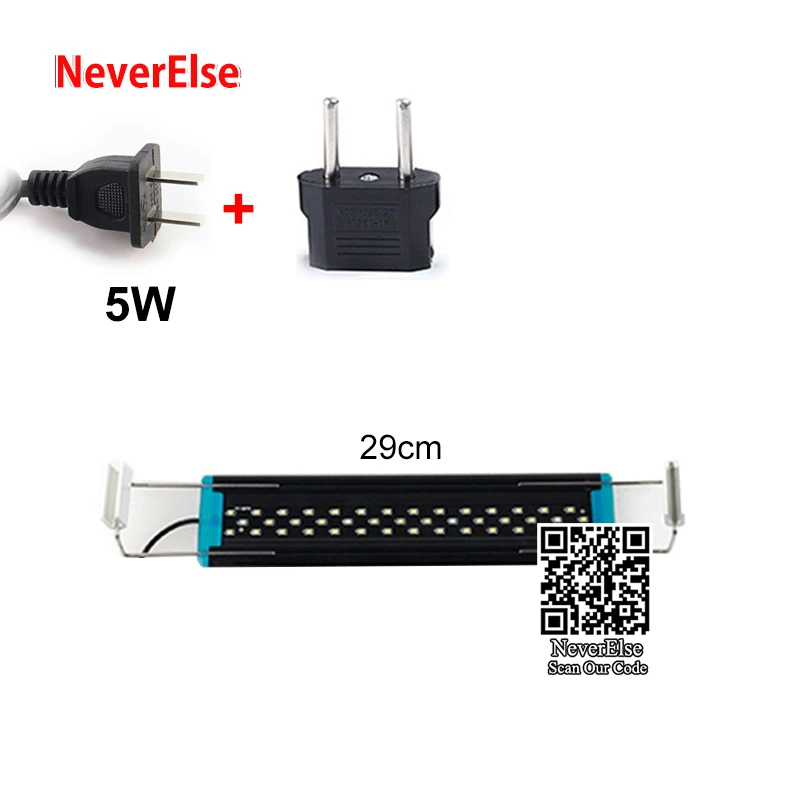 5W EU Plug adapter Супер аквариум светодиодный светильник ing водяной траве завод светильник 4/5/6W 18-39 см 220-240V раздвижная селфи-клип на аквариум лампа белого света+ синий светодиодный s - Цвет: 5W EU Plug adapter