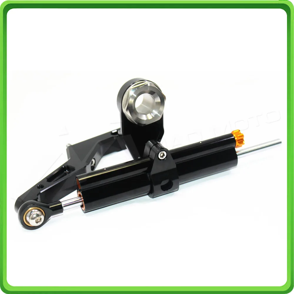 

For Kawasaki Ninja ZX-6R ZX6R 636cc 2013 2014 2015 2016 2017 Steering Damper Stabilizer & Bracket Mount Kit Black color
