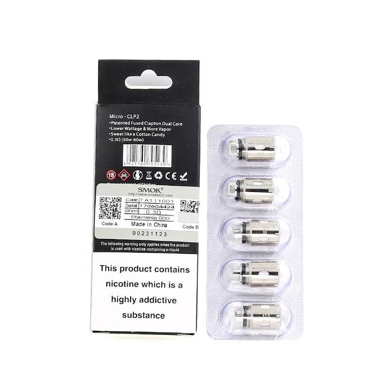 SMOK Micro Clp2 катушка головы 0.3ohm 0.6ohm двухъядерный электронная сигарета атомайзер сопротивление ядро для Micro TFV4 испаритель