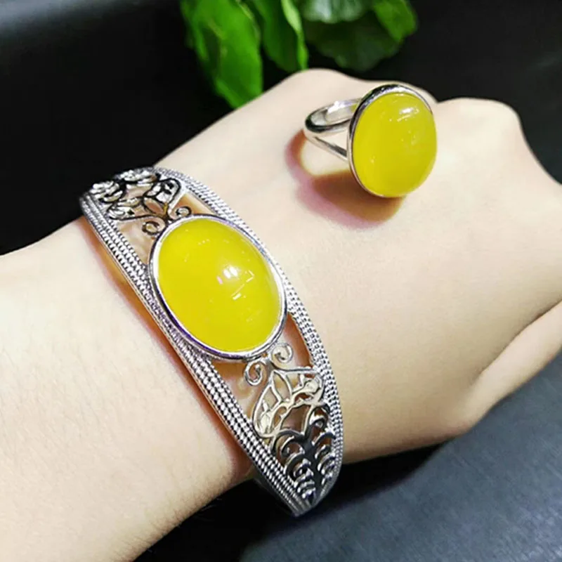 Изящные Ювелирные изделия натуральный нефрит Медуллярный ручной работы серебро