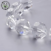 6mm 8mm 10mm 12mm 18mm 20mm faceted glass round beads clear for jewelry making