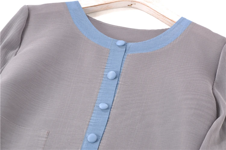 

HOT SELLING Miyake fold double o-neck cultivate one's morality show Fold fashionable single breasted coat IN STOCK