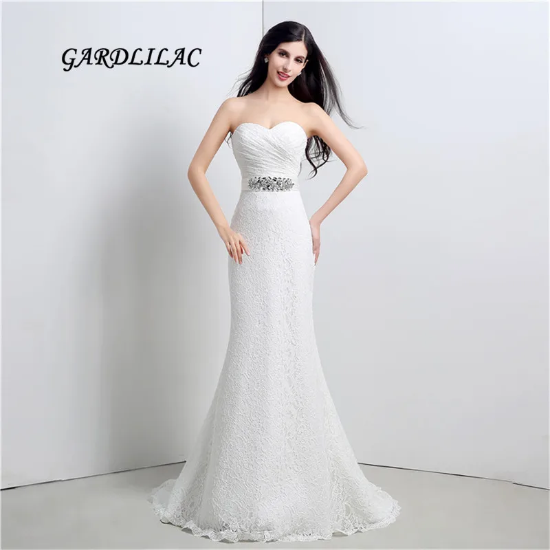 

100% реальная яркость элегантное милое 2019 свадебное платье русалки с поясом с кристаллами Свадебные платья Robe de mariage