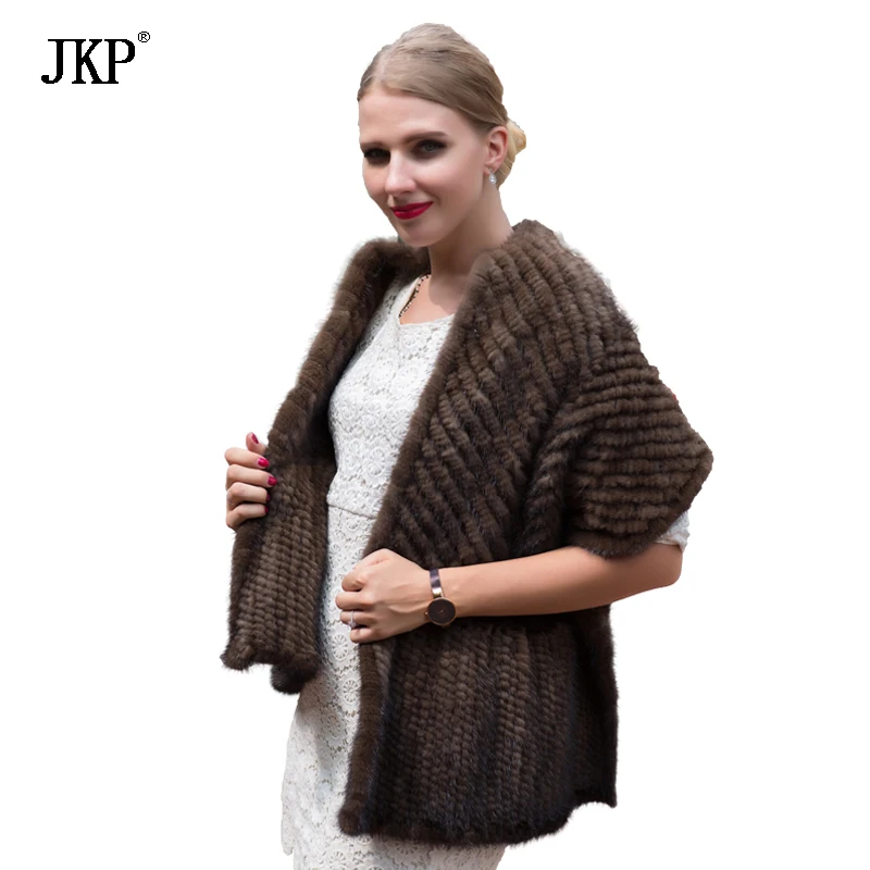 

2020 Real Knitted Mink Fur Shawl Scarf Womens Natural Mink Fur quality Shawl
