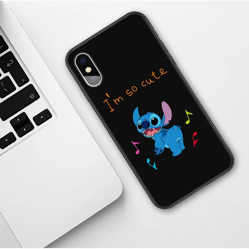 Cute cartoon Stitch Soft Phone Case For iPhones 11 Pro Max Tinkerbell Cover For iPhones X 6 6S 7 8 Plus XS MAX XR Coque