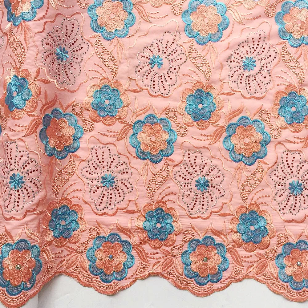 

African Voile Cotton Swiss Dry Lace Fabrics High Quality Cotton Lace Fabric 2019 Magenta Lilac Latest Nigeria Lace Fabric 2018