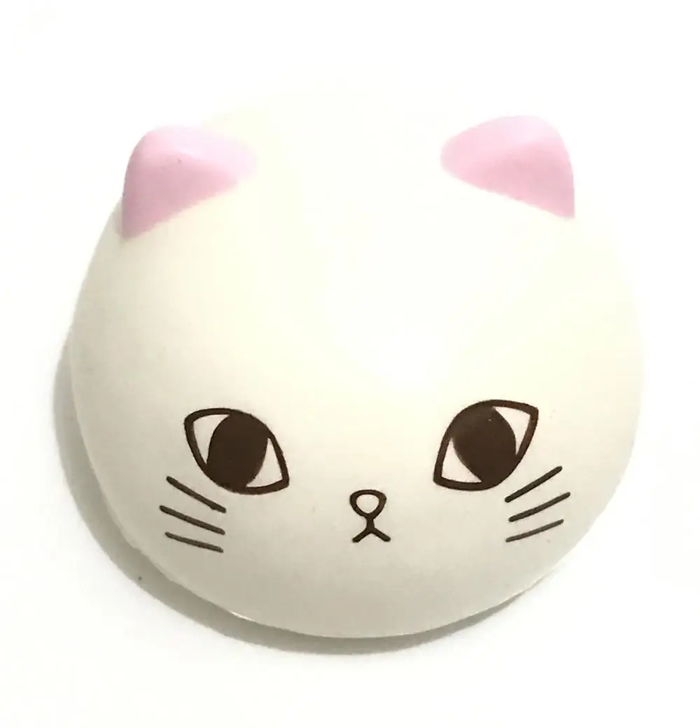 Abest jumbo cat bun мягкая и медленно поднимающаяся ароматизированный мягкий торт хлеб брелок Коллекция детских игрушек сувенир - Цвет: white