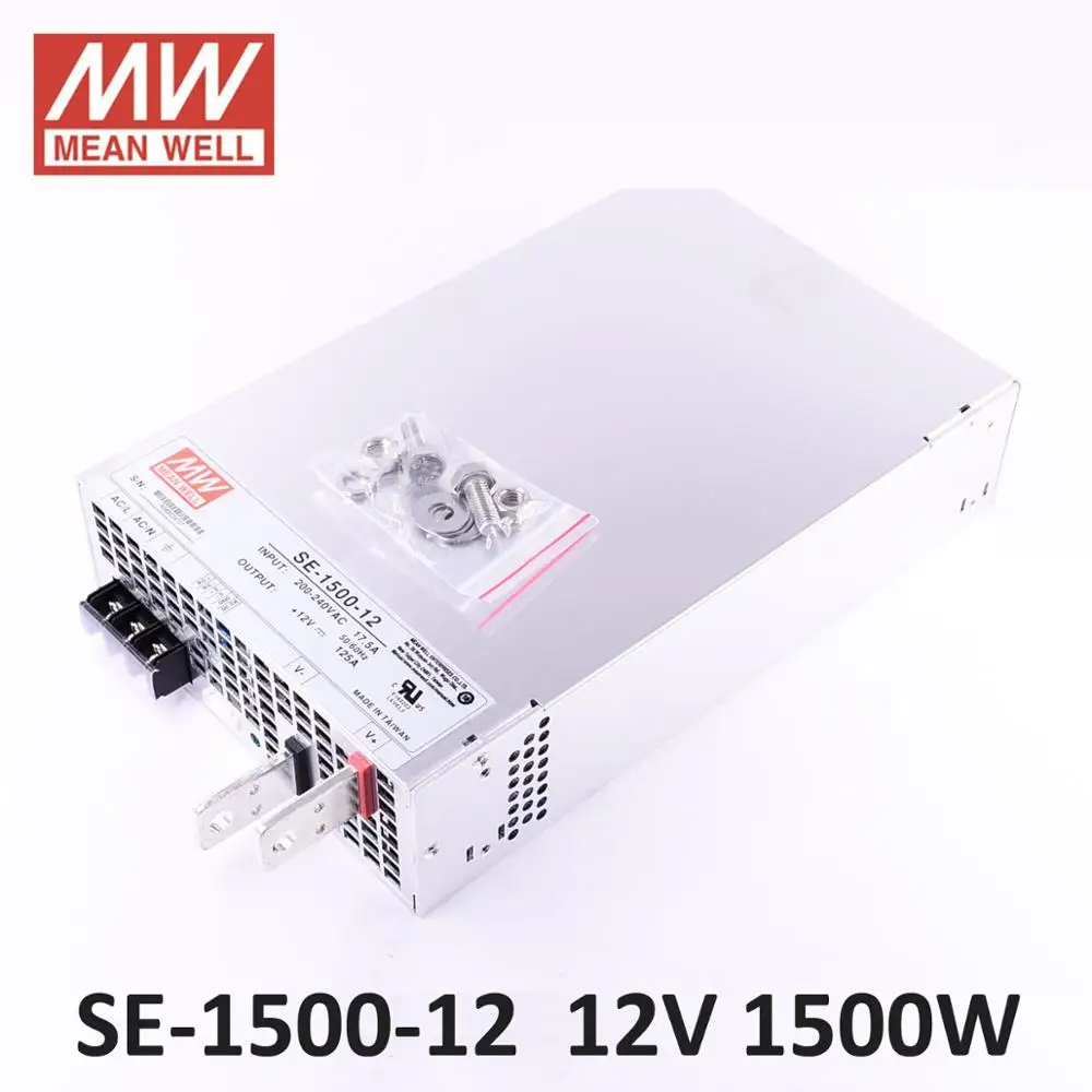 Оригинальный Meanwell SE 1500W источник питания AC 220 В к DC 1500 Вт 125A 12 5 в 300A PSU означает