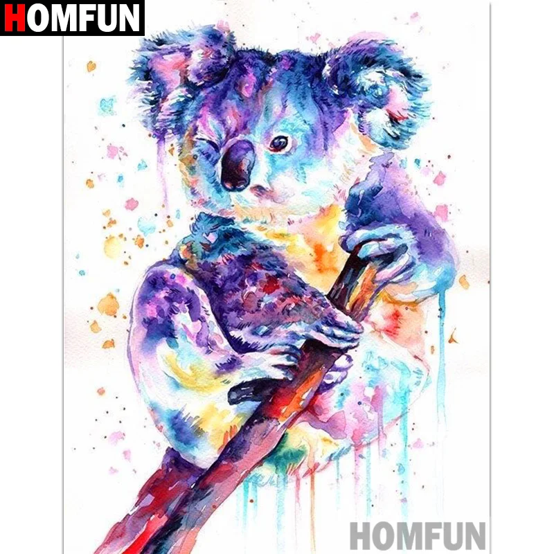 HOMFUN полный квадрат/круглая дрель 5D DIY Алмазная картина &quotмультфильм коала&quot