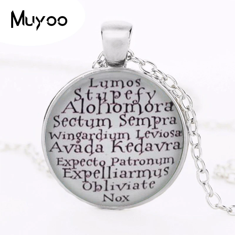 Популярное ожерелье, Lumos, Alohomora, Avada Kedavra, Expecto patroum. Стеклянный кабошон ожерелье HZ1