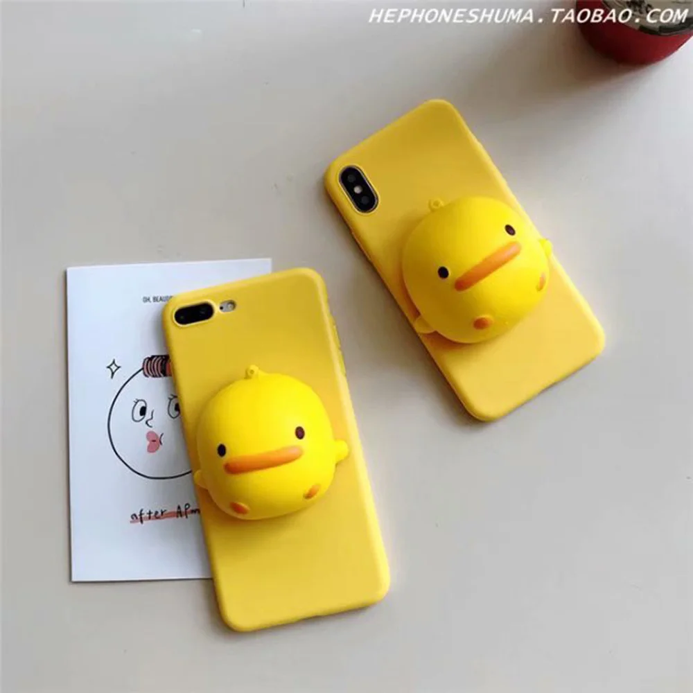 3D желтый держатель Утка чехол для OPPO F3 F7 F9 F11 Pro Reno 10x Zoom R9s R11S Plus R15X R17 мягкий