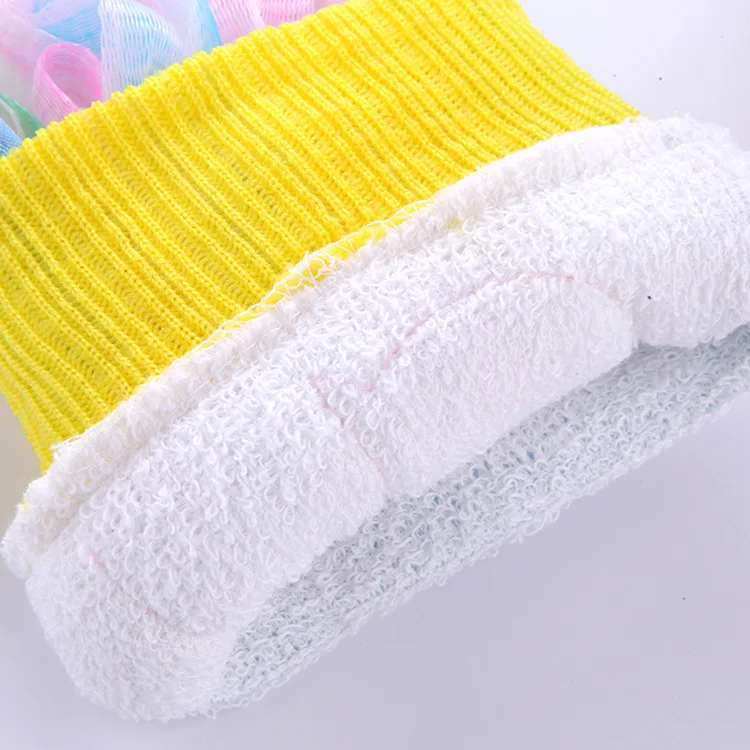 1 шт. полотенце для мытья длинная щетка ванны полотенца сетчатая губка тела