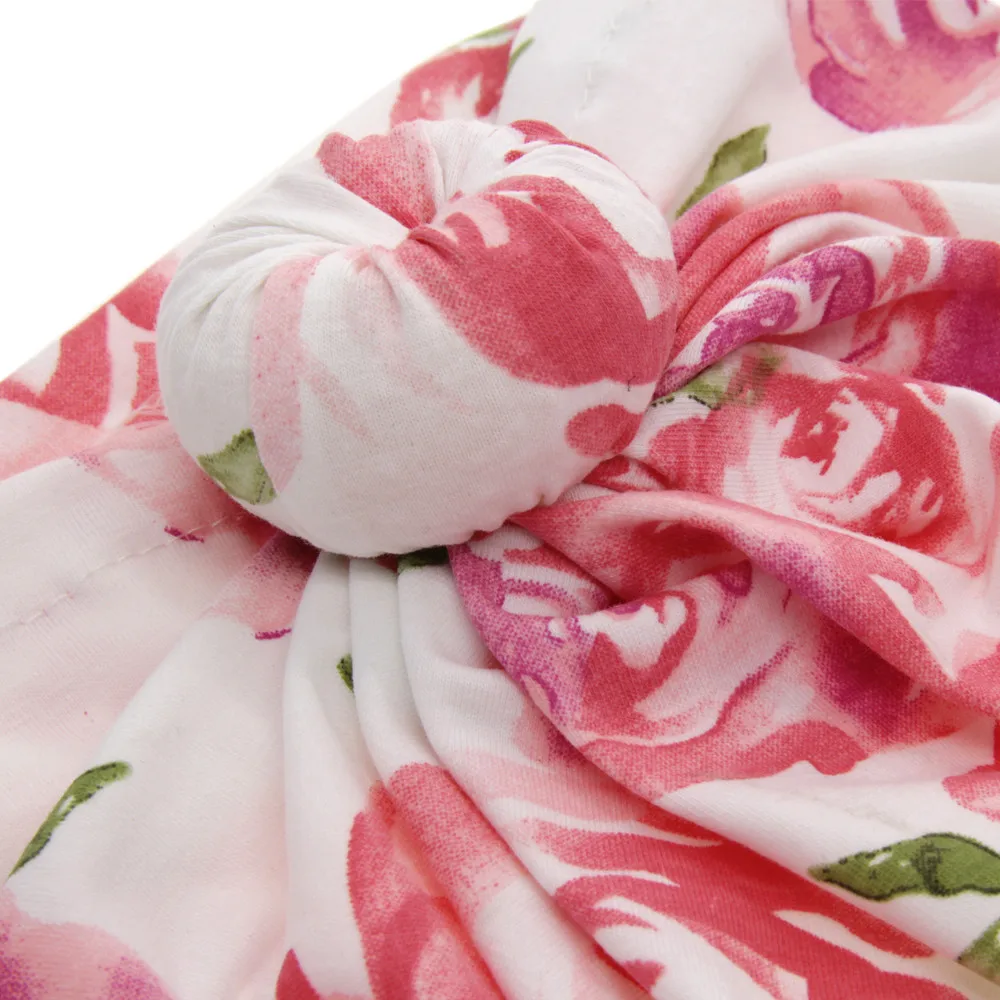 Модный головной убор в индийском стиле с цветочным принтом для маленьких мальчиков и девочек, Шапка-бини с круглым вырезом для новорожденных девочек W528