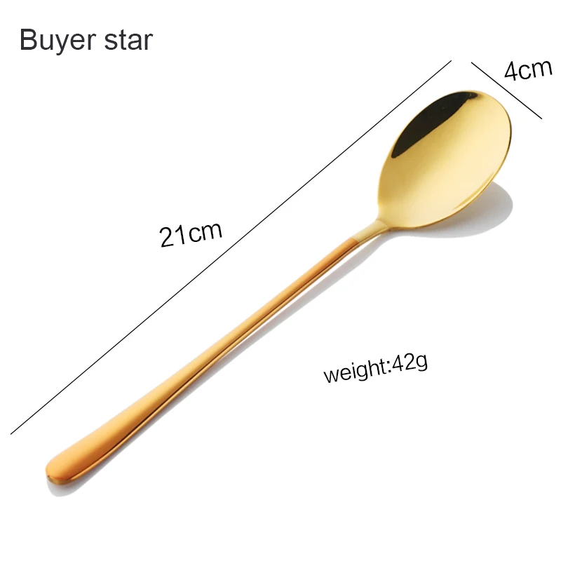Лидер продаж 2 шт. металлическая Корейская десертная ложка Золотая серебряная