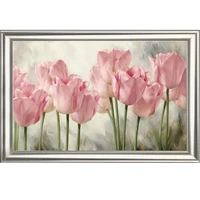 full diamond painting pink tulips diy diamond embroidery flower series decoration for the living room a good gift for the family