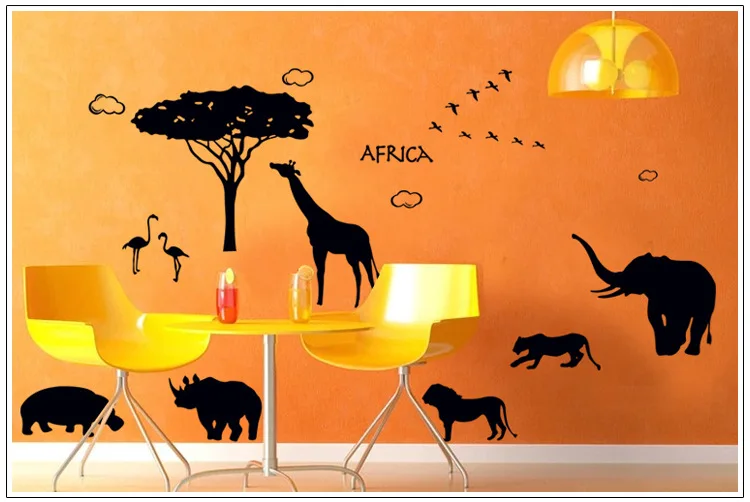 2 шт./лот милые животные жить в вашем доме Наклейки на стену Домашний Декор