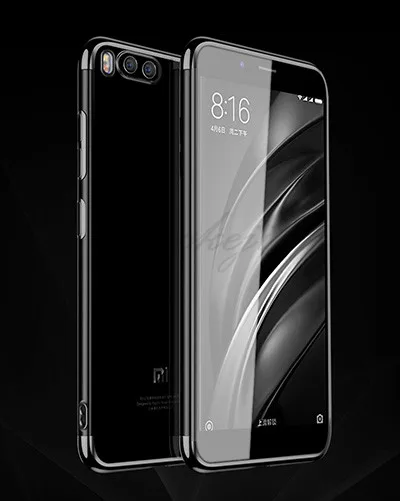 ANXM мягкий чехол TPU для Xiaomi mi A1 A2 mi x 2 mi x 2 S ультра тонкий прозрачный покрытие сверкающий чехол для Xiaomi mi 5X A1 6X A2 - Цвет: Black