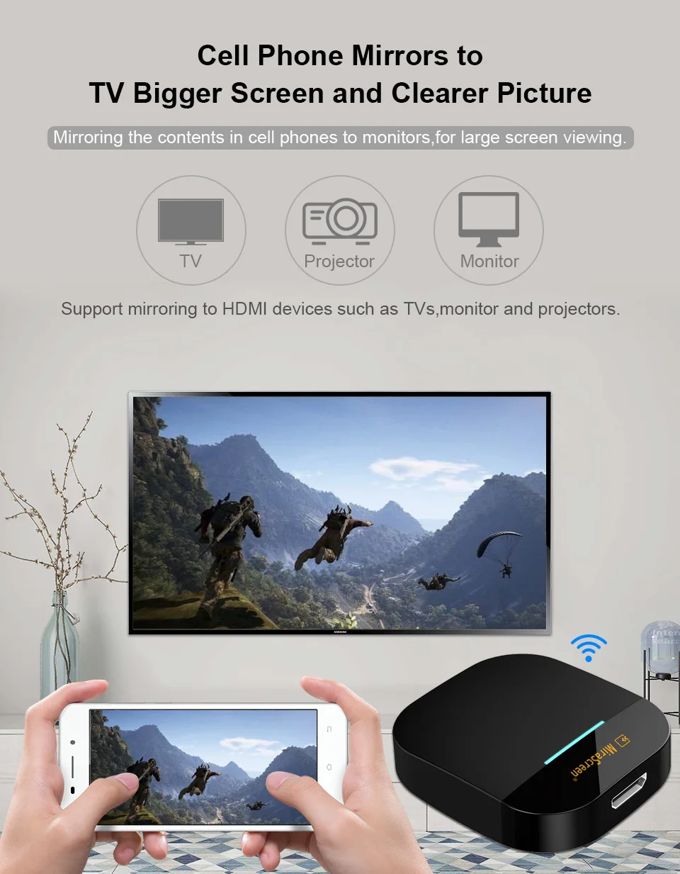 2,4G/5G Mirascreen Miracast AnyCast беспроводной DLNA AirPlay HDMI tv Stick Wifi дисплей ключ приемник для apple Android ПК ноутбука