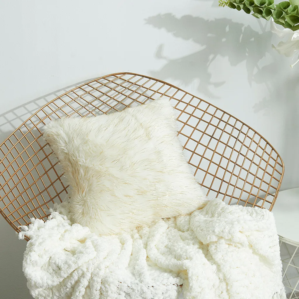 Простая модная плюшевая подушка для дивана чехлы на подушки дома теплый мягкий