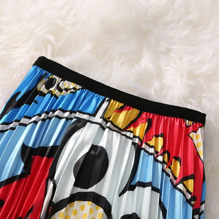 Женская плиссированная юбка с цифровым принтом летняя длинная высокой талией и