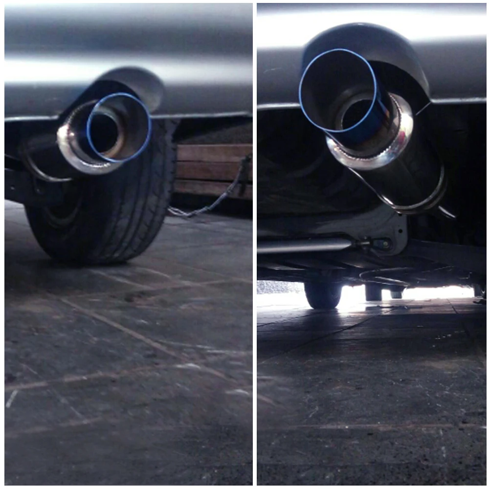 

Muffler Exhaust Pipe Tip Polished Stainless Steel Burnt Tip And Silencer 2.0 "inlet to 3"outlet Exhaust tip Muffler