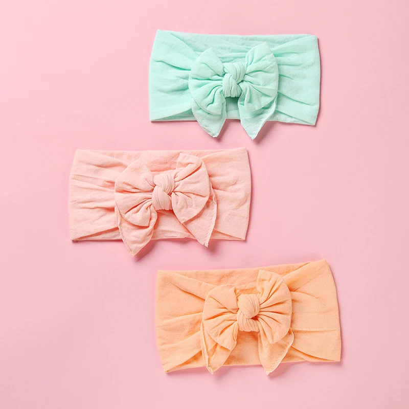 Diadema de doble lazo de nailon para ni&ntilde;a, turbante grande para ni&ntilde;a, accesorios para el cabello, regalo para beb&eacute;, 1 ud.-2