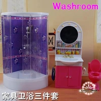 original for bathroom barbie shower bathtub furniture 16 bjd doll accessories toilet bath hair dresser set child toy gift