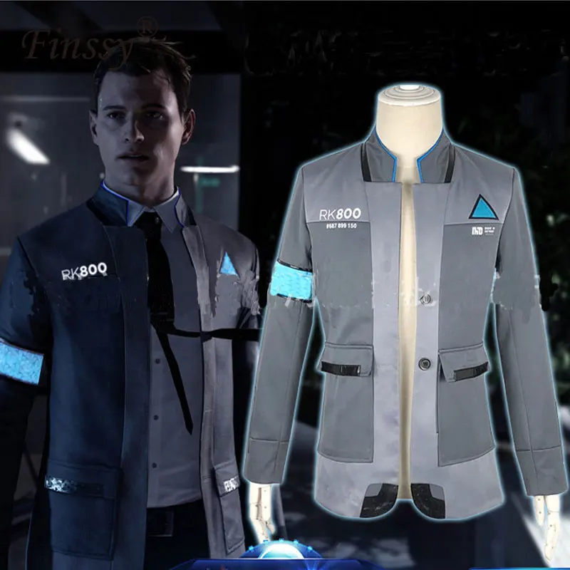 Only Coat Игра Детройт: стать человеком Коннор RK800 агент Костюм Униформа туго униот Косплей Хэллоуин костюм для мужчин женщин карнавальное платье - Цвет: Only Coat