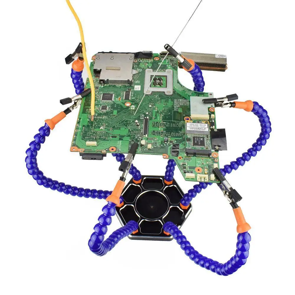 Паяльная станция с 6 гибкими рычагами и поворотным зажимом типа Аллигатор