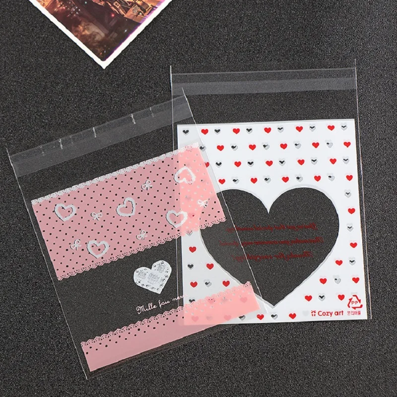 50 шт. самоклеящиеся пакеты в виде сердца|Подарочные сумки и упаковка| |