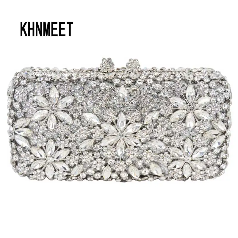 LaiSC Fashion luxury women Clutch bags flower evening Bridal wedding Purse pochette Golden Ladies soiree bag SC065 | Багаж и сумки