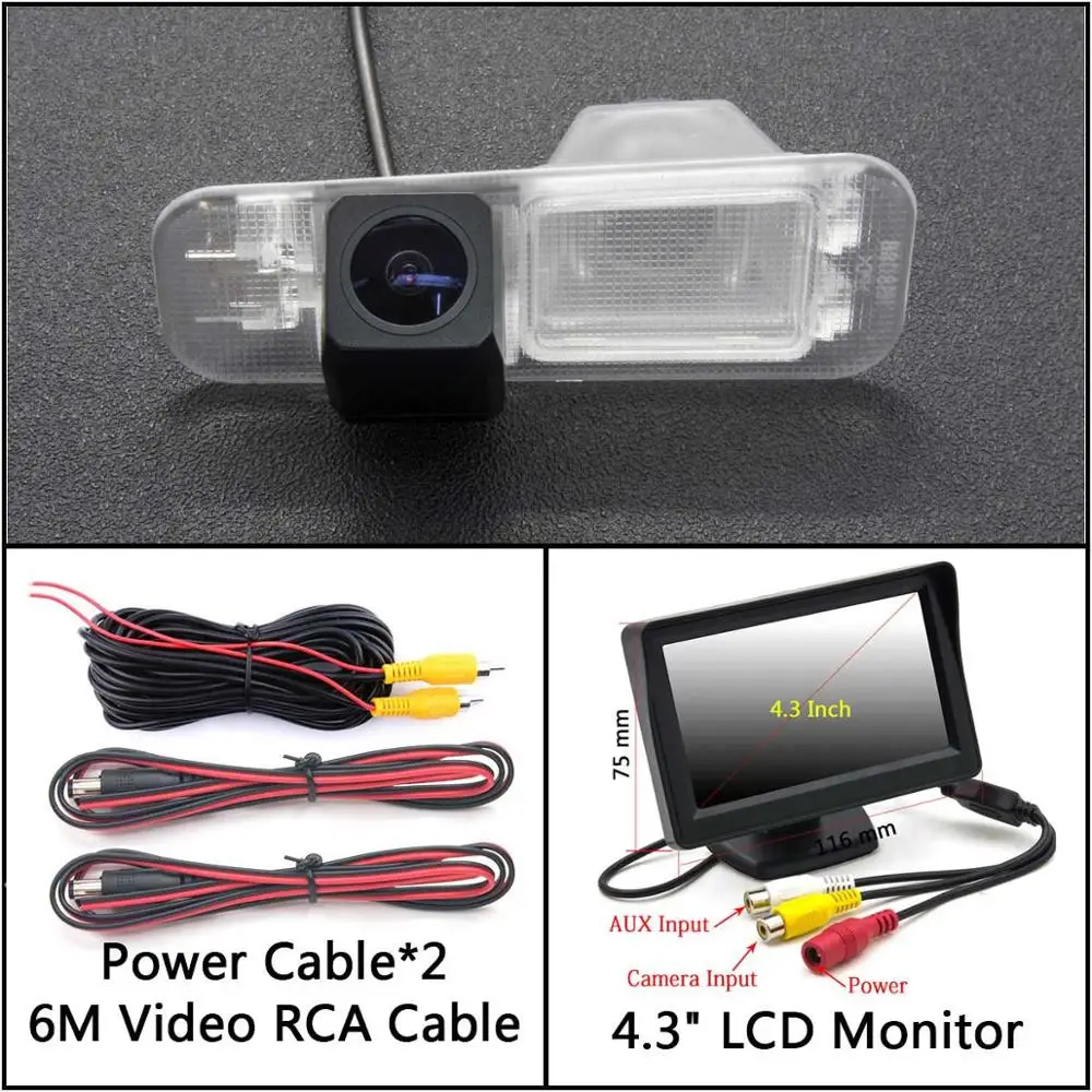 Cam Add 4.3 inch LCD HD 1280*720 резервная камера заднего вида для KIA Rio 3 UB Sedan 2008- Kia K2 RIO 2007- Автостоянка ЖК-зеркало монитор - Название цвета: Cam Add 4.3 inch LCD